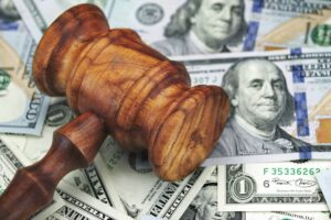 USA Dollar Cash and Judges Gavel