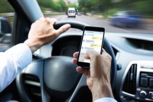 Driver Using Smartphone While Driving