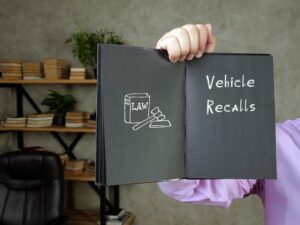 Vehicle Recalls with sign on the piece of paper